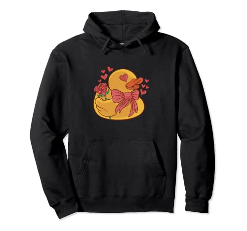 Witzige Ente mit Herz Blume Grafik für Herren Damen Kinder Pullover Hoodie von Papagei Tierhalter witzige lustige Sprüche