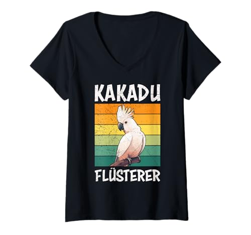 Damen Kakadu Flüsterer Cockatoo Whisperer Papagei Fan Kakadus T-Shirt mit V-Ausschnitt Damen Kakadu Flüsterer Cockatoo Whisperer Papagei Fan Kakadus T-Shirt mit V-Ausschnitt von Papagein Geschenk Papagei Kakadu Vogel Kakadus
