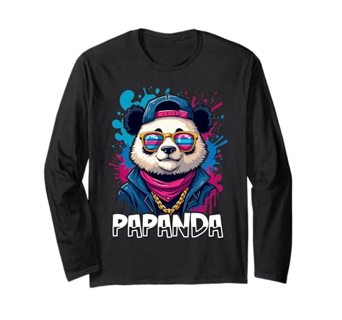Papanda Lustiger Panda Spruch Papa Vatertag Männer Vater Langarmshirt Papanda Lustiger Panda Spruch Papa Vatertag Männer Vater Langarmshirt von Papanda Lustiger Papa Panda Vatertagsgeschenk Tier