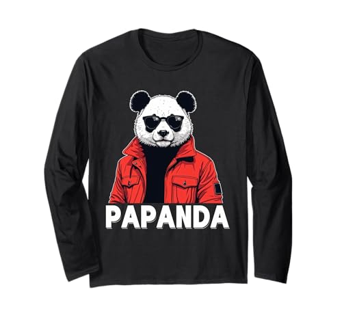 Papanda Lustiger Panda Spruch Papa Vatertag Männer Vater Langarmshirt Papanda Lustiger Panda Spruch Papa Vatertag Männer Vater Langarmshirt von Papanda Lustiger Papa Panda Vatertagsgeschenk Tier