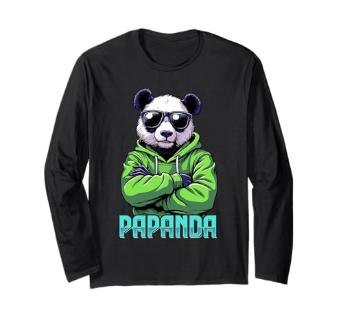 Papanda Lustiger Panda Spruch Papa Vatertag Männer Vater Langarmshirt Papanda Lustiger Panda Spruch Papa Vatertag Männer Vater Langarmshirt von Papanda Lustiger Papa Panda Vatertagsgeschenk Tier