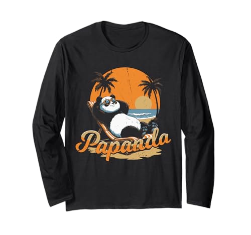 Papanda Lustiger Panda Spruch Papa Vatertag Männer Vater Langarmshirt Papanda Lustiger Panda Spruch Papa Vatertag Männer Vater Langarmshirt von Papanda Lustiger Papa Panda Vatertagsgeschenk Tier