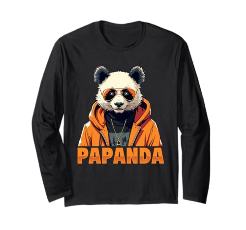 Papanda Lustiger Panda Spruch Papa Vatertag Männer Vater Langarmshirt Papanda Lustiger Panda Spruch Papa Vatertag Männer Vater Langarmshirt von Papanda Lustiger Papa Panda Vatertagsgeschenk Tier
