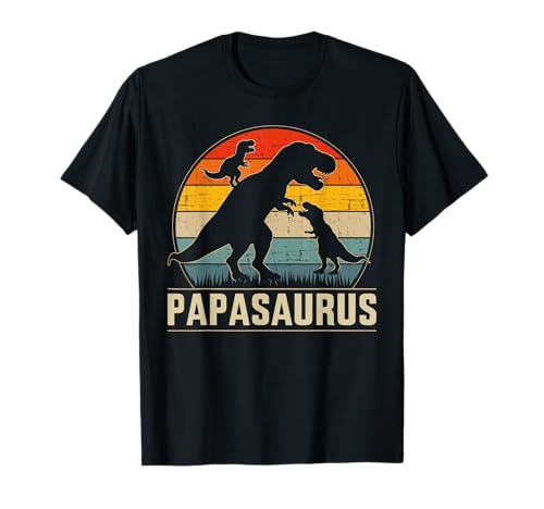 Papasaurus Papa zwei Kinder Shop Papasaurus zwei Kinder für Papa zum Vatertag Weihnachten T-Shirt Papasaurus Papa zwei Kinder Shop Papasaurus zwei Kinder für Papa zum Vatertag Weihnachten T-Shirt von Papasaurus Papa zwei Kinder Shop