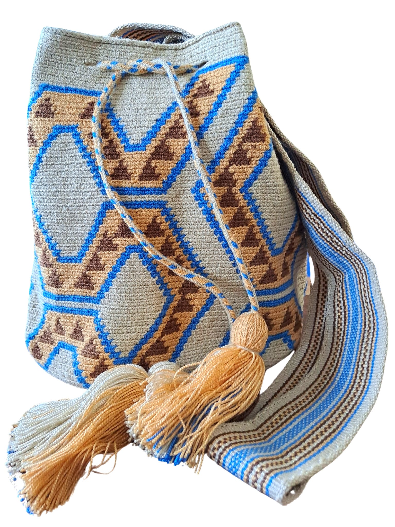 Wayuu Tasche Sandfarbe Mit Muster Blau Beige Handwerk Aus Kolumbien Bohostil Gross Natur Mochila Wayuu Tasche Sandfarbe Mit Muster Blau Beige Handwerk Aus Kolumbien Bohostil Gross Natur Mochila von PapayaOcean