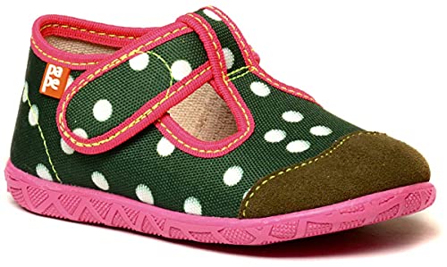 Pape Kinderhausschuhe Polka-Dots (Polka-Dots Green, EU Schuhgrößensystem, Kleinkind, Numerisch, Breit, 21) von Pape