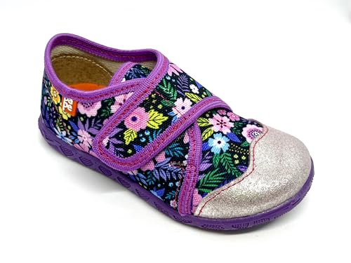 Pape Mid-Cut Lila Flowers Kinder Hausschuhe (Lila, EU Schuhgrößensystem, Kleinkind, Numerisch, M, 30) von Pape