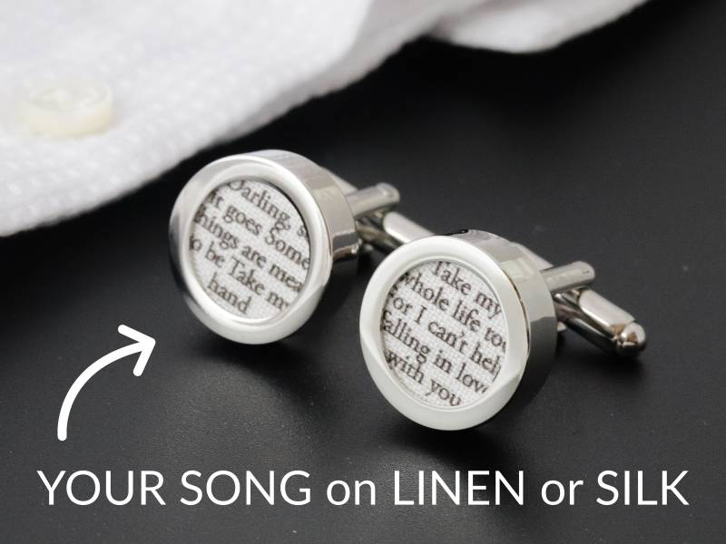 4-Jähriges Jubiläum/Geschenk Zum Manschettenknöpfe Mit Ihrem Song Auf Leinen Oder Seide von PaperAnniversaryLove