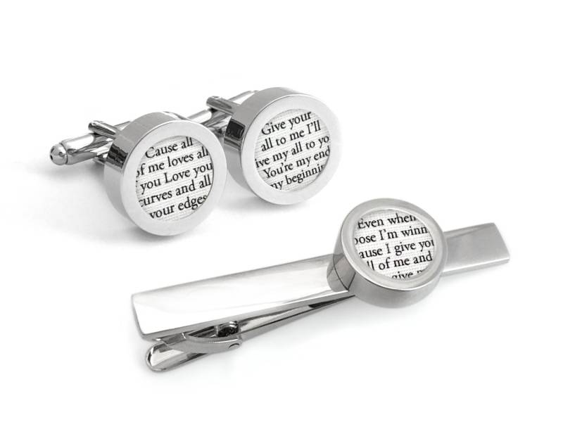 Geschenk Für Mann/Krawattenclip Und Manschettenknöpfe Krawattenklammer Männergeschenk Jahrestagsgeschenk Ihn von PaperAnniversaryLove