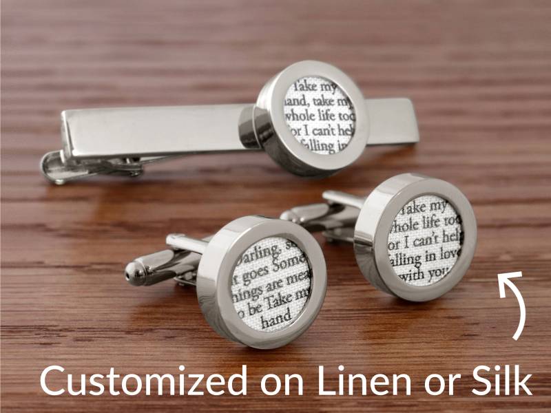 Manschettenknöpfe Mit Ihrem Song Auf Leinen Oder Seide von PaperAnniversaryLove