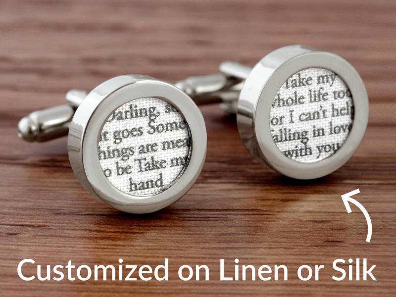 Manschettenknöpfe Mit Ihrem Song Auf Seide Oder Leinen von PaperAnniversaryLove