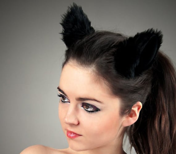 Katzenkätzchen Ohren Schwarz Cosplay Kawaii Anime Harajuku Süß von PaperCatsPL