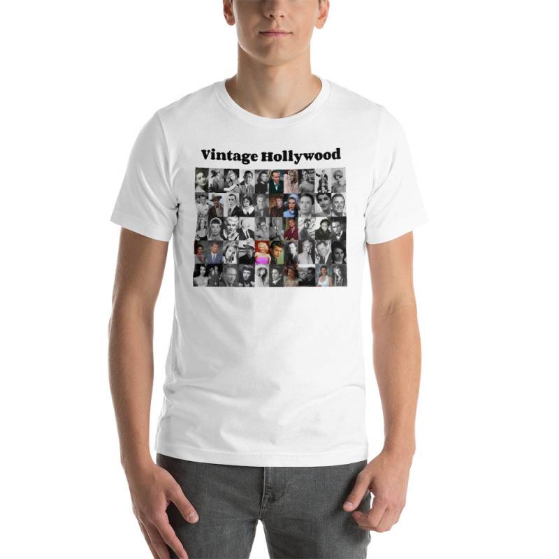 Jahrgang Hollywood Foto Collage Kurzarm Unisex T-Shirt Jahrgang Hollywood Foto Collage Kurzarm Unisex T-Shirt von PaperMoonMedia
