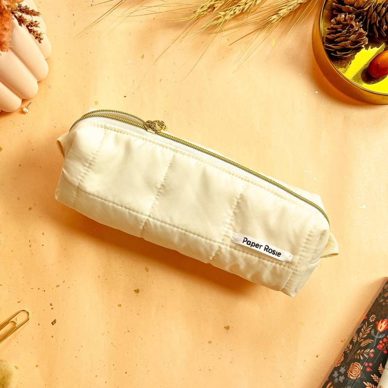 Creme Winter Wärme Gesteppte Federmäppchen - Kleine Tasche von PaperRosieCo