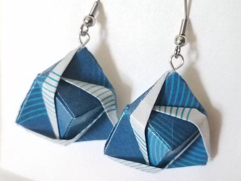 Origami Ohrringe, Trifoil Origami Ohrringe, Trifoil von PaperTigerFolds