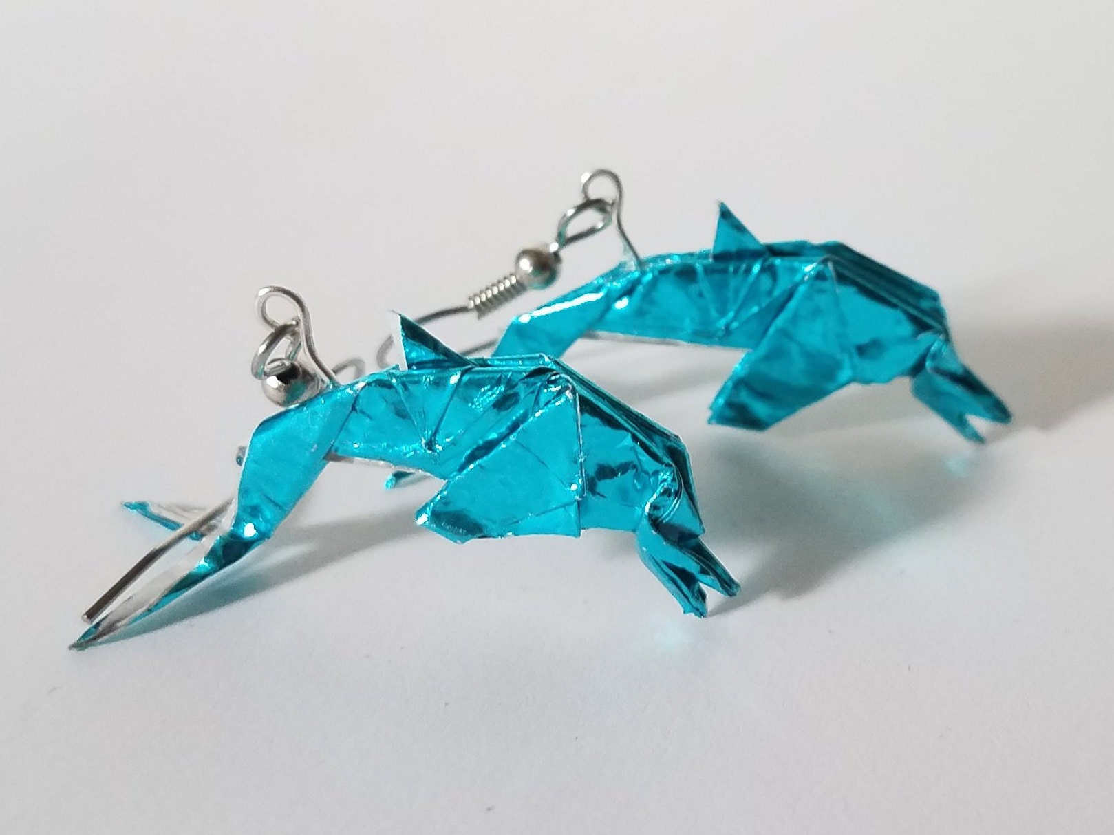 Origami Ohrringe Folie Delfin Origami Ohrringe Folie Delfin von PaperTigerFolds