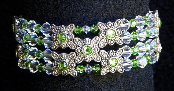 Swarovski Crystal Peridot Grün Und Kristall Klare Perlen Swarovski Crystal Peridot Grün Und Kristall Klare Perlen von PaperandBeadsbyAngie
