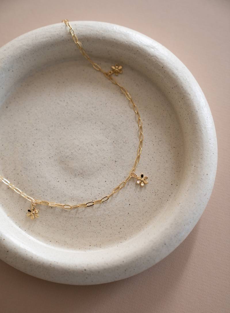 Gold Filled Mini Kettenglied Mit Gänseblümchen Charms von PaperandBloomSupply