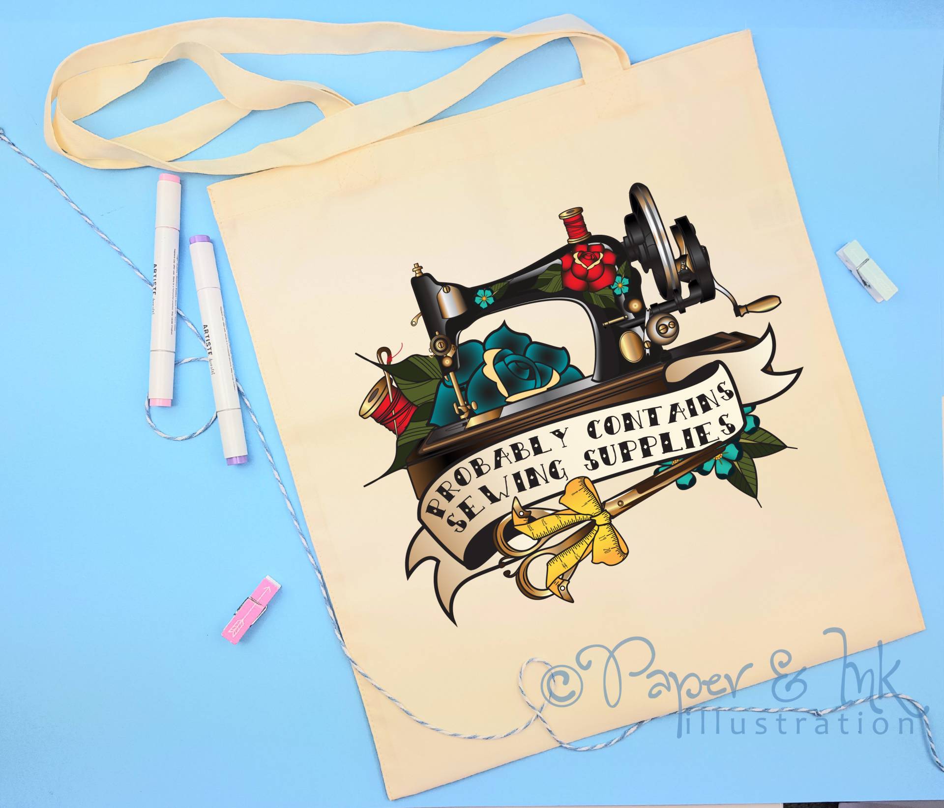 Tasche Für Nähzubehör, Nähgeschenkidee, Nähtasche, Nähgeschenk, Geschenk Modeschülerin, Vintage Nähmaschine, Lustiges Nähen Tasche Für Nähzubehör, Nähgeschenkidee, Nähtasche, Nähgeschenk, Geschenk Modeschülerin, Vintage Nähmaschine, Lustiges Nähen von PaperandInksUK