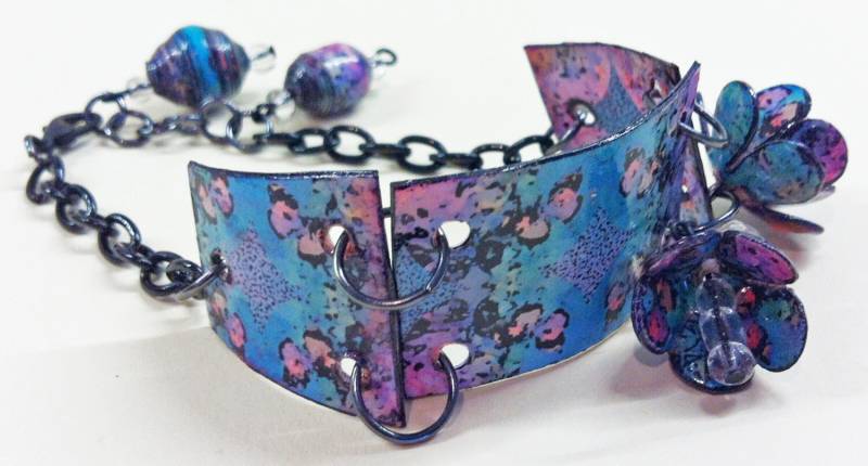 Halskette. Armband. Ohrringe. Blau Pink. Halsketten-Set. Papierperlen von PaperartziBeads