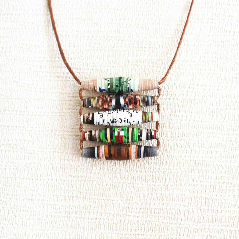 Garten Magazin Halskette Recycled Paper Bead Boho Schmuck von Papermelon