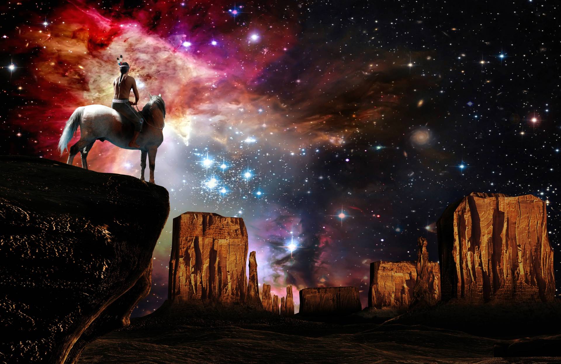 Papermoon Fototapete "ABSTRAKT GALAXIE LANDSCHAFT GRAND CANYON" von Papermoon