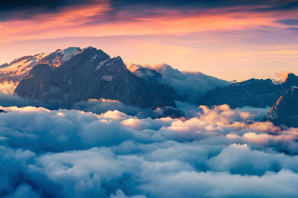Papermoon Fototapete "ALPEN-GEBIRGE LANDSCHAFT XXL" von Papermoon