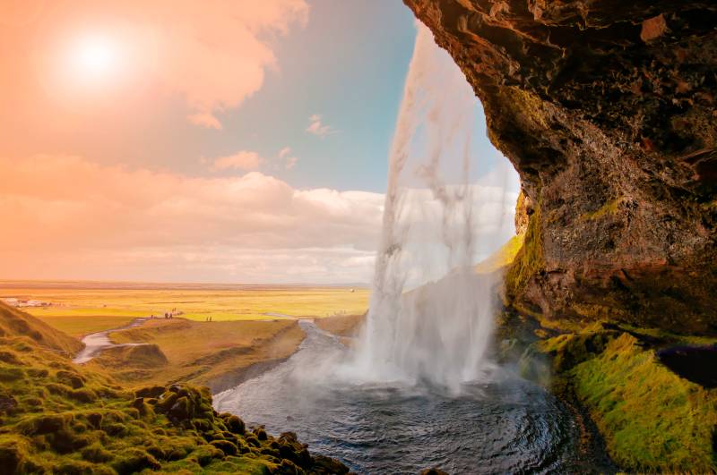 Papermoon Fototapete "Amazing Waterfall Iceland" glatt von Papermoon