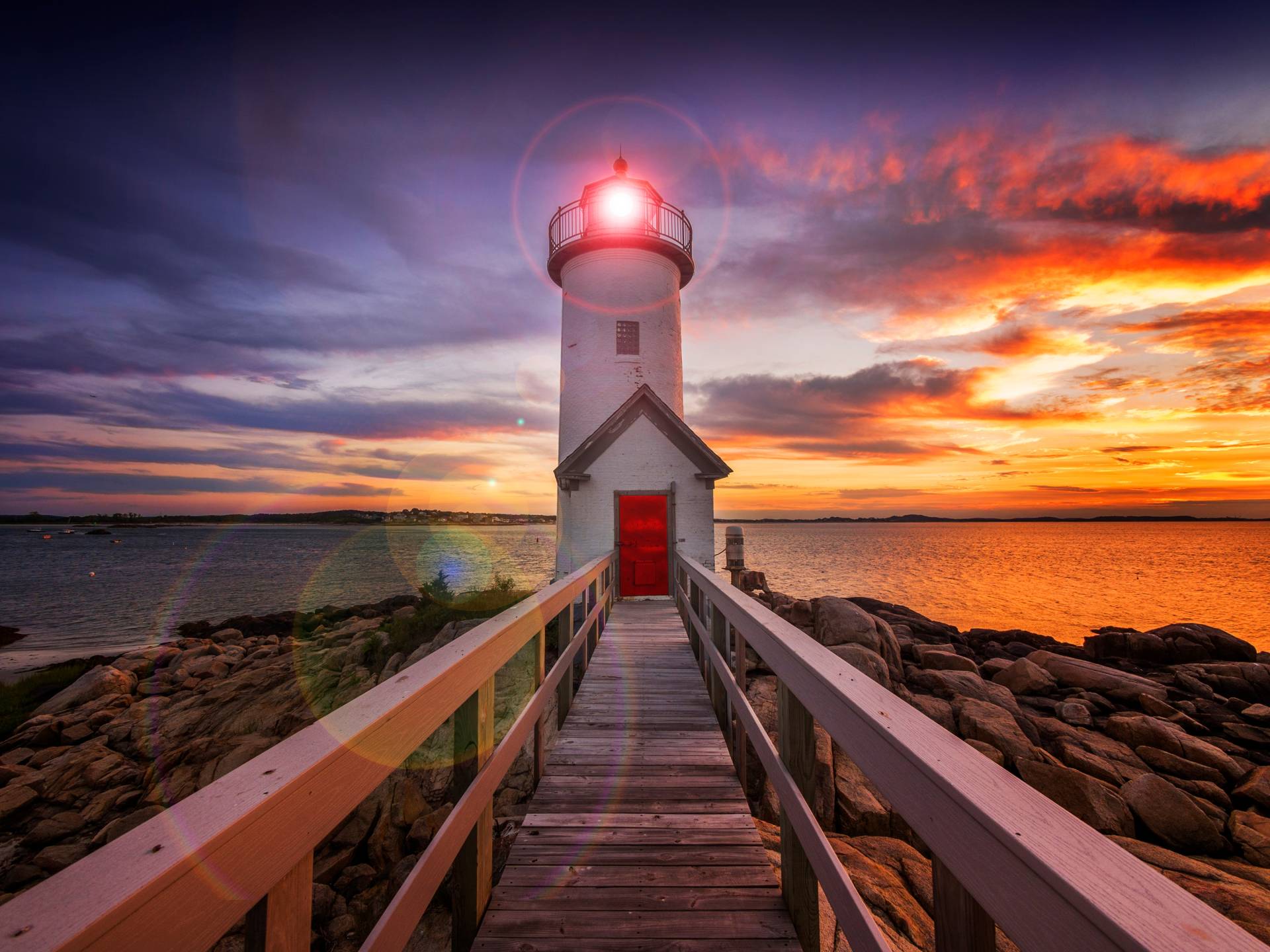 Papermoon Fototapete "Annisquam Lighhouse Sunset" von Papermoon