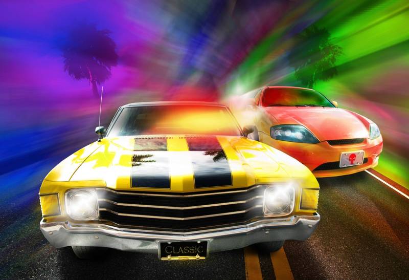 Papermoon Fototapete "Autorennen" von Papermoon