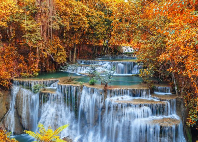 Papermoon Fototapete "Autumn Waterfall Thailand" glatt von Papermoon