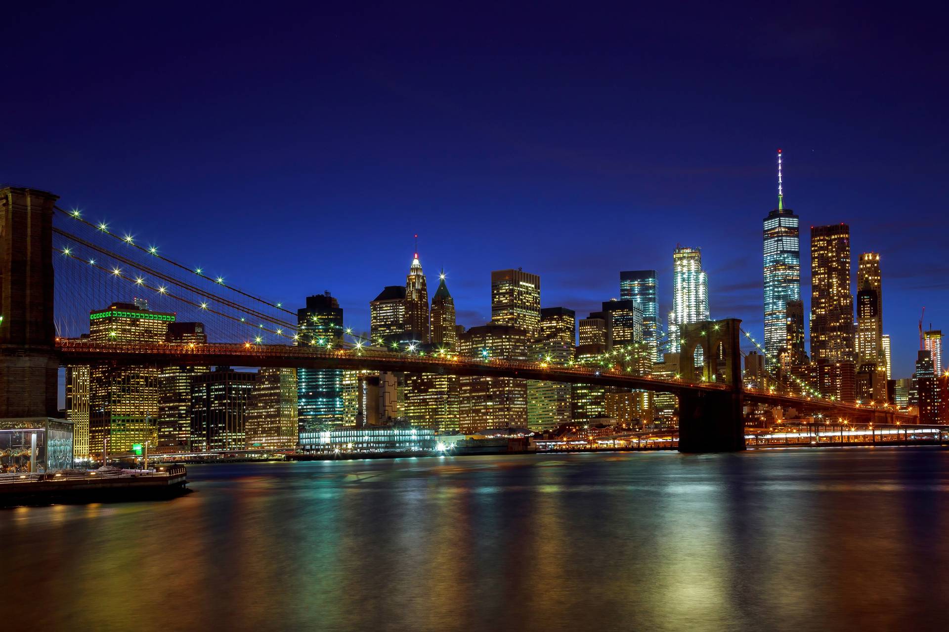 Papermoon Fototapete "BROOKLYN BRIDGE-NEW YORK CITY SKYLINE" von Papermoon