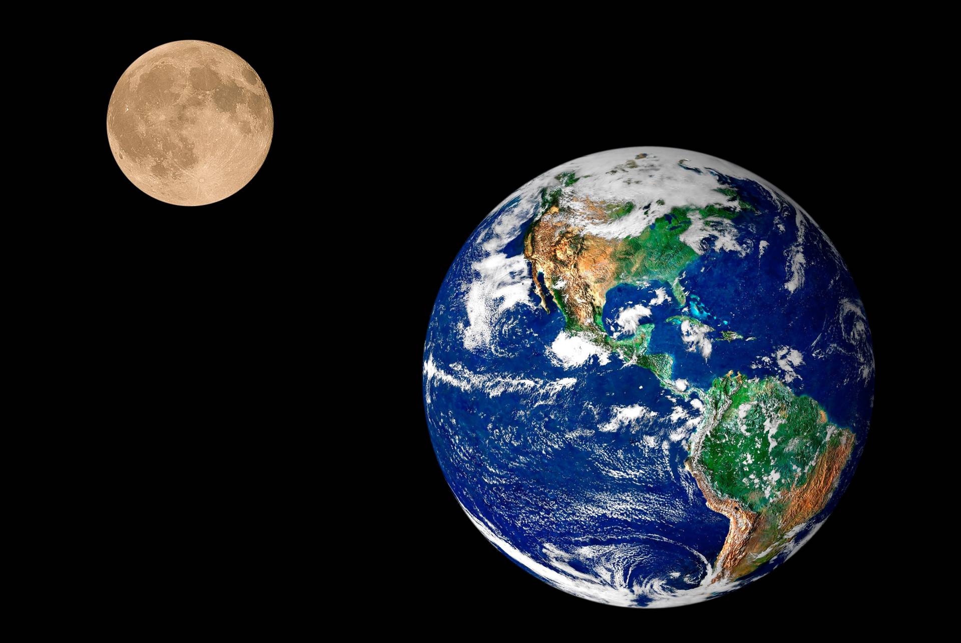 Papermoon Fototapete "Earth and Moon" glatt von Papermoon