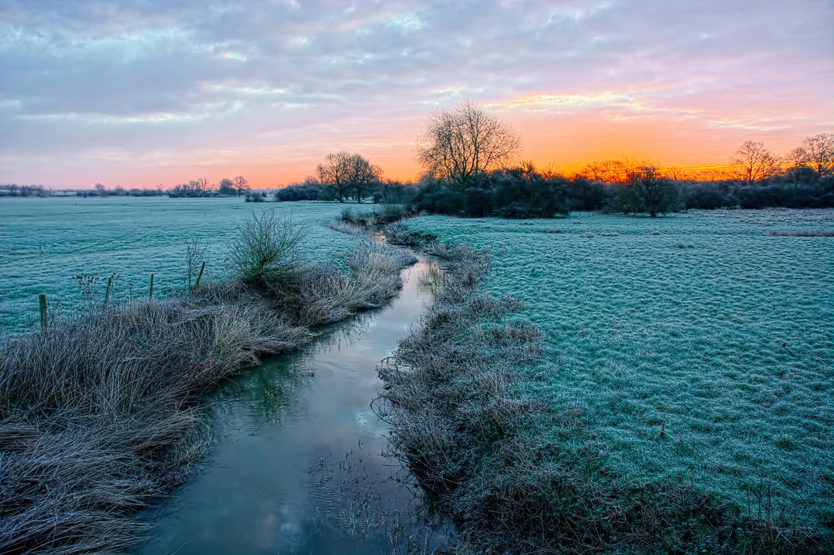 Papermoon Fototapete "Fluss durch Feld" von Papermoon