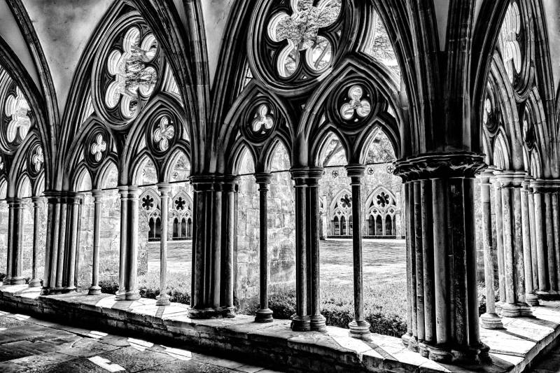 Papermoon Fototapete "Gebäude Schwarz & Weiß" von Papermoon