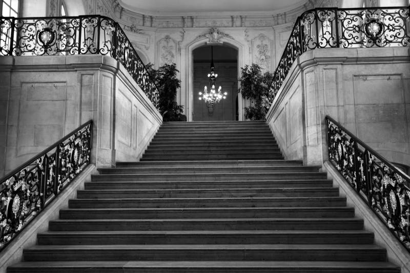 Papermoon Fototapete "Gebäude Schwarz & Weiß" von Papermoon