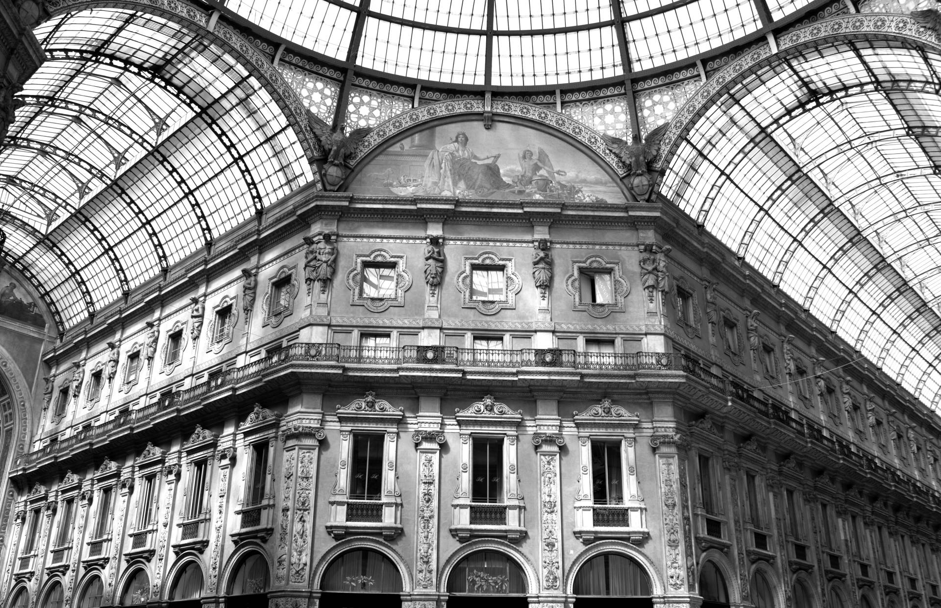 Papermoon Fototapete "Gebäude Schwarz & Weiß" von Papermoon