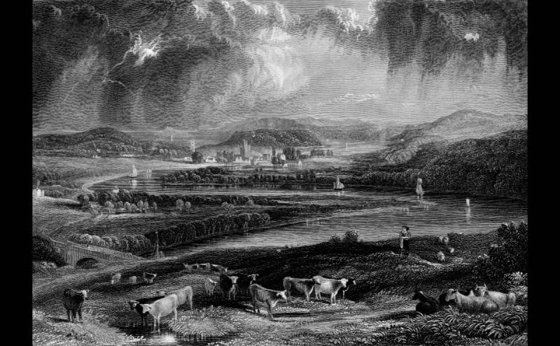 Papermoon Fototapete "Gemälde Schwarz & Weiß" von Papermoon