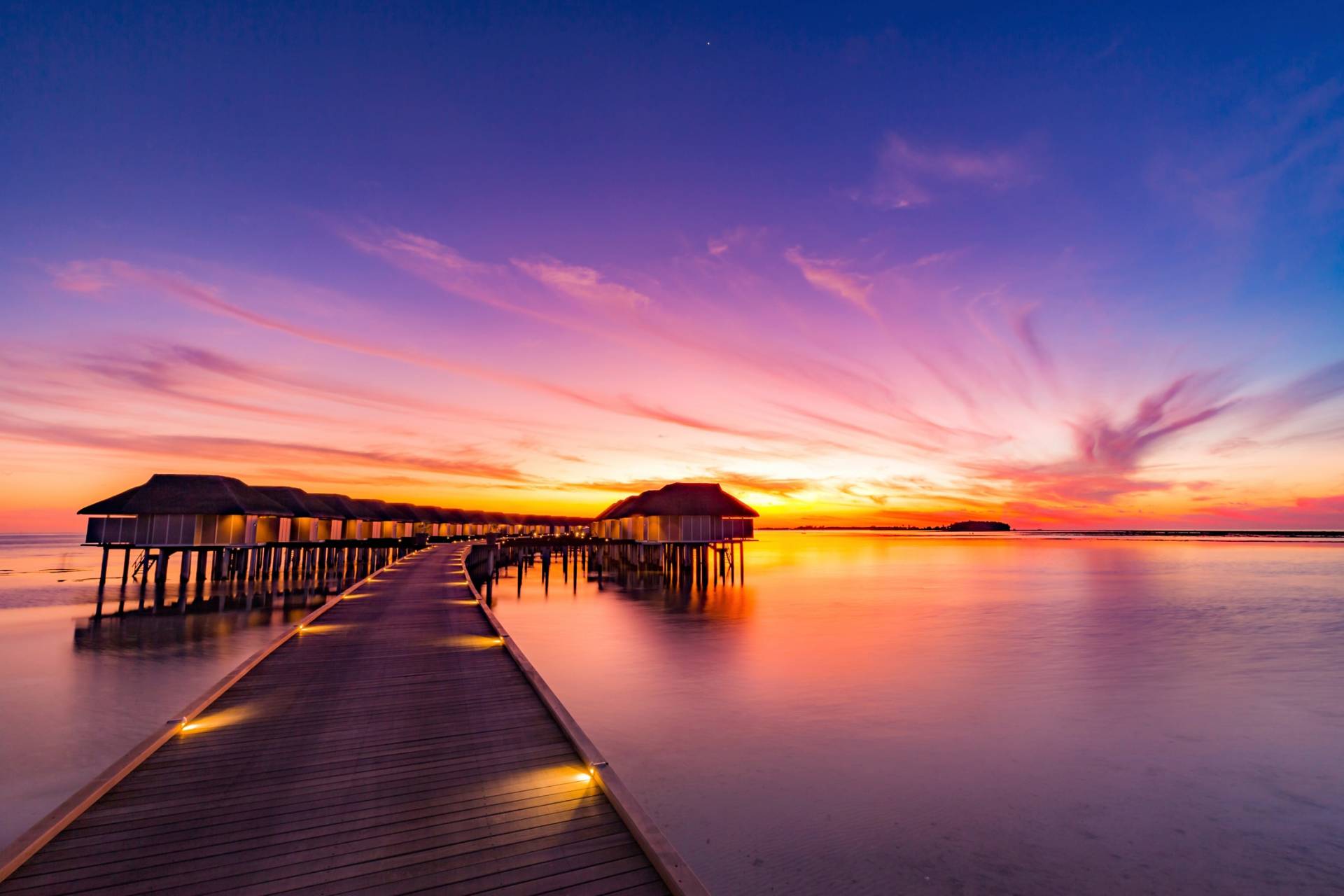 Papermoon Fototapete "HOLZ-BRÜCKE-PIER STEG MEER SEE STRAND SONNE THAILAND" von Papermoon