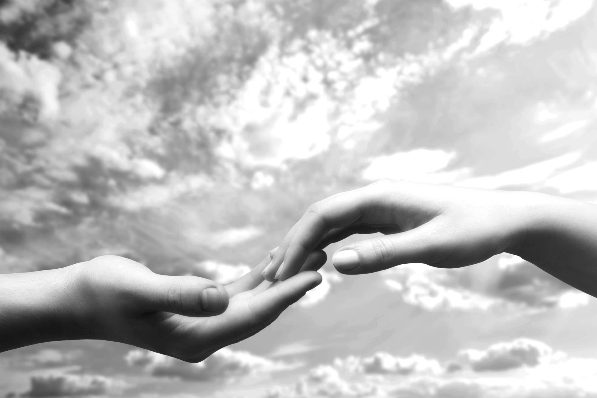 Papermoon Fototapete "Hände Schwarz & Weiß" von Papermoon