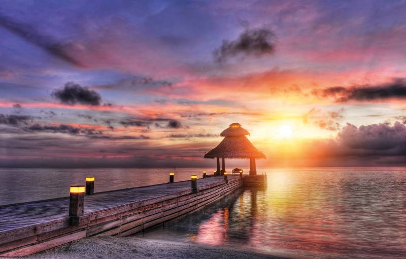 Papermoon Fototapete "Maldives Sunset" von Papermoon