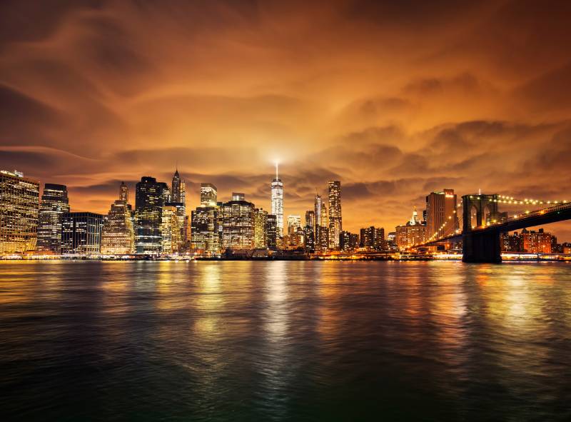 Papermoon Fototapete "Manhattan at Sunset" glatt von Papermoon