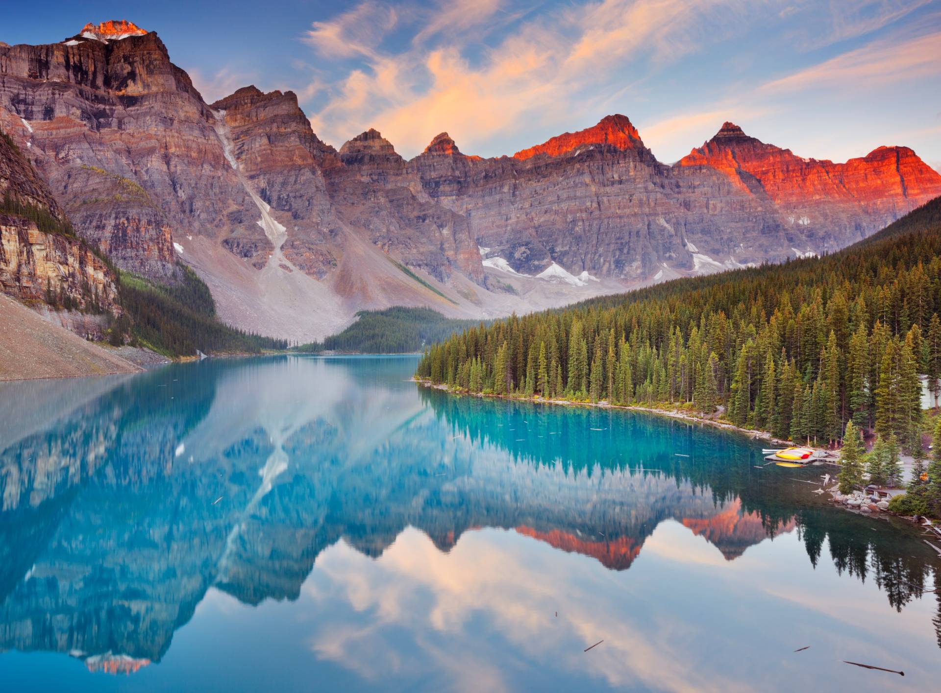 Papermoon Fototapete "Moraine Lake Sunrise" von Papermoon