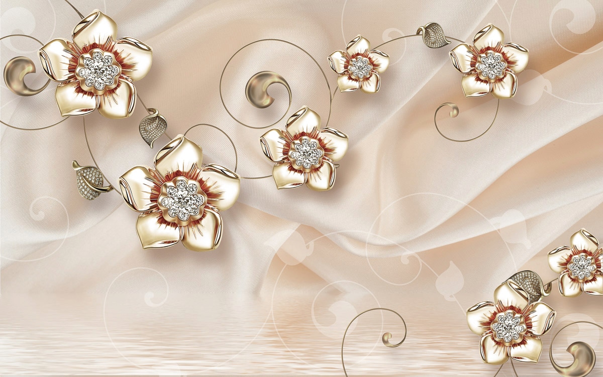 Papermoon Fototapete "Muser mit Blumen" von Papermoon