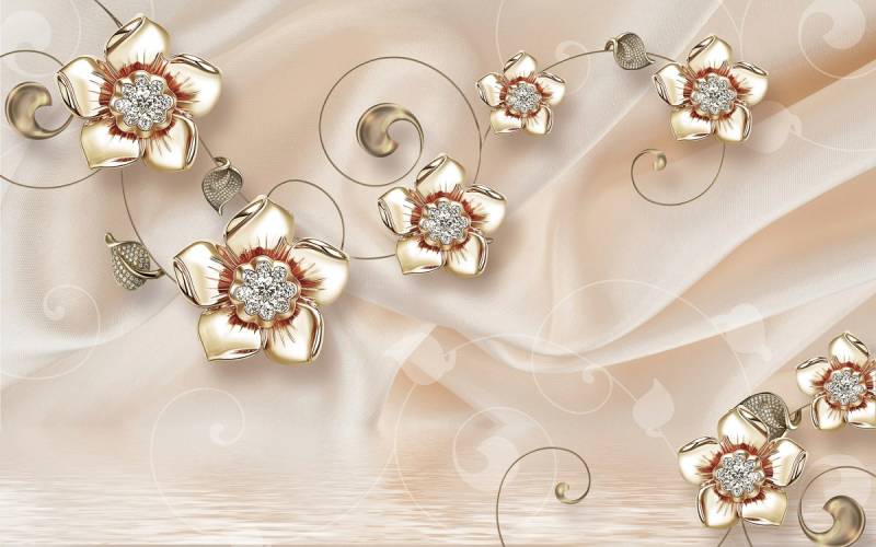 Papermoon Fototapete "Muser mit Blumen" von Papermoon