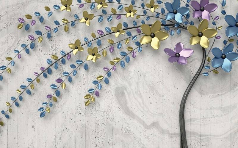 Papermoon Fototapete "Muster mit Blumen" von Papermoon