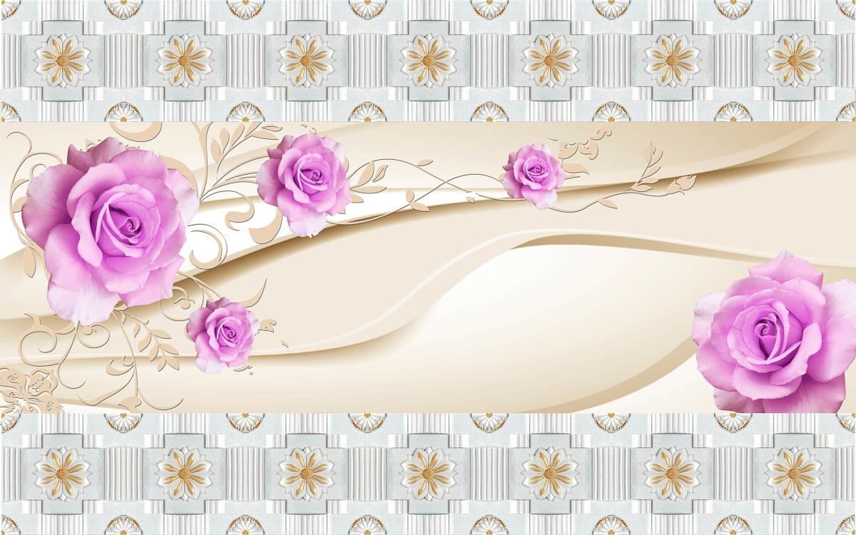 Papermoon Fototapete "Muster mit Blumen" von Papermoon