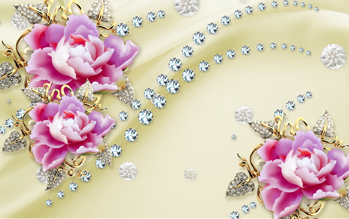 Papermoon Fototapete "Muster mit Blumen" von Papermoon