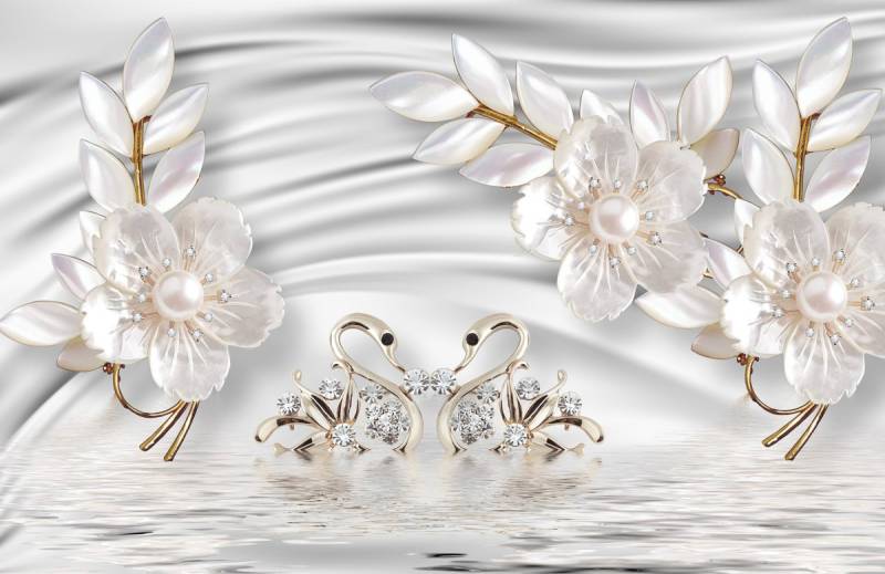 Papermoon Fototapete "Muster mit Blumen" von Papermoon