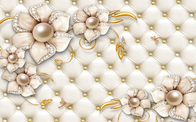 Papermoon Fototapete "Muster mit Blumen" von Papermoon